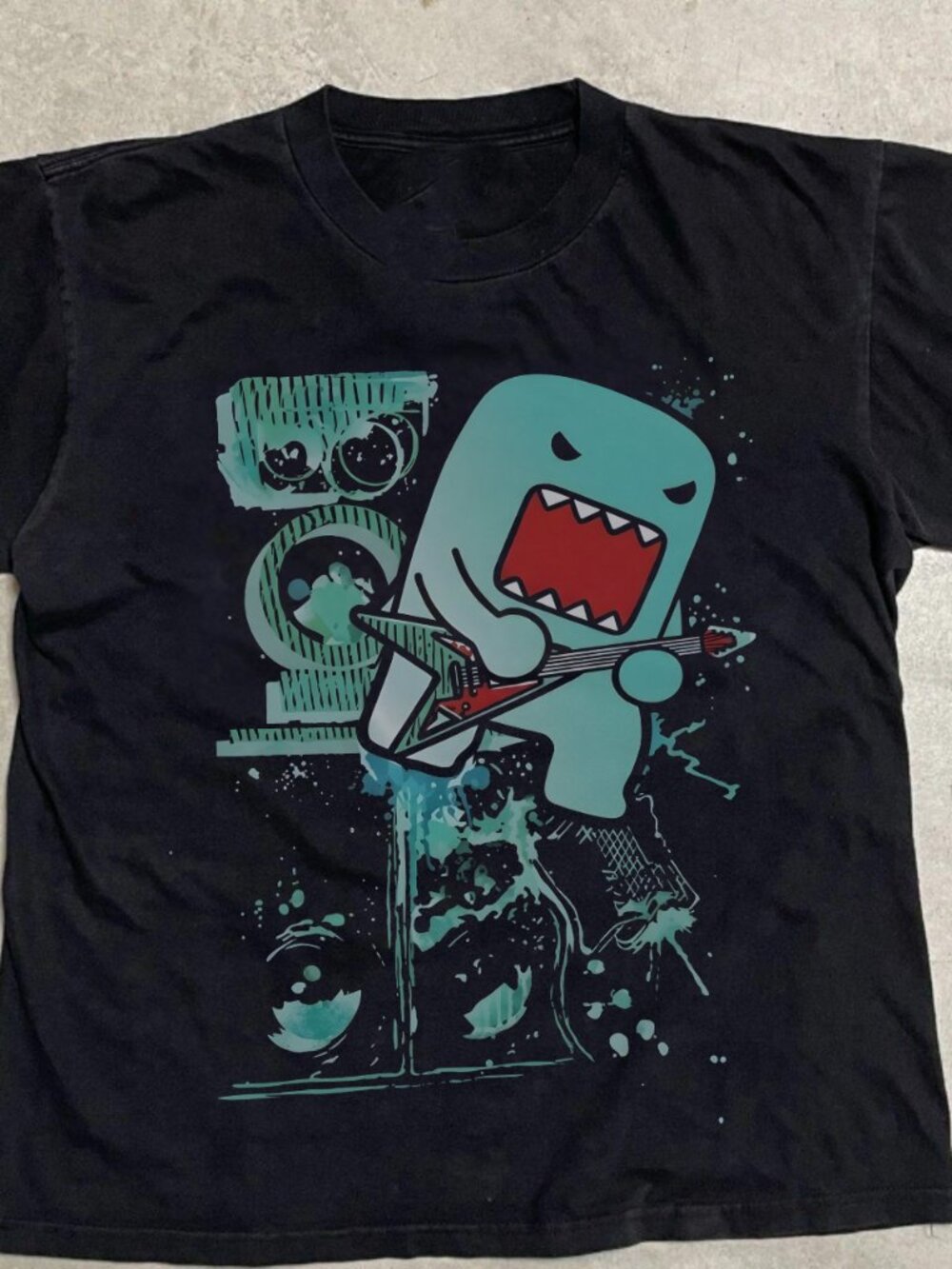 Gildan Black Domo Playing Electric Guitar Graphic Tshirt